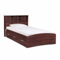 Better Home 15 x 41 x 77 in. California Wooden Twin Size Captains Bed, Mahogany 616859964716